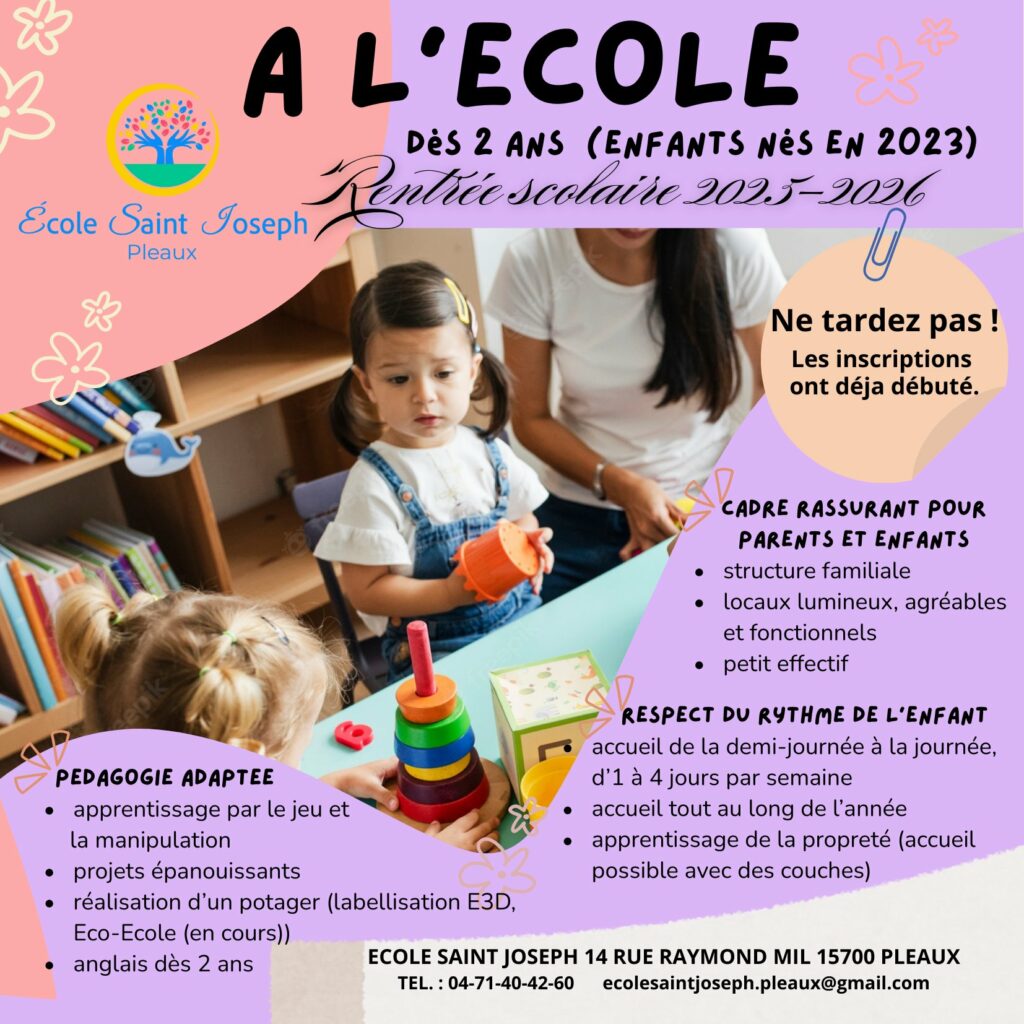 Accueil dès l'âge de 2 ans